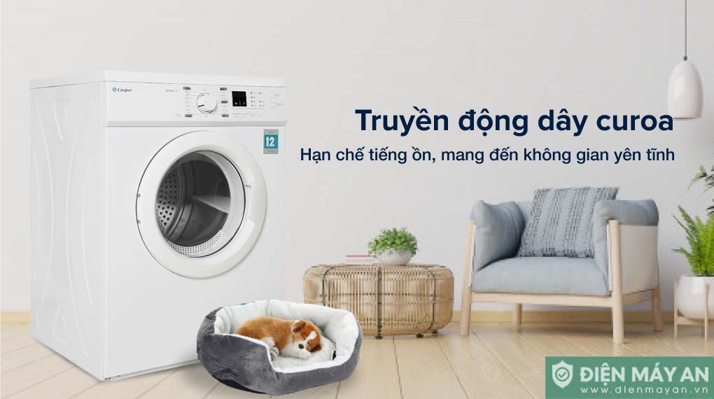 Máy Sấy Thông Hơi Casper 7.2 Kg TD-72VWD - truyền động